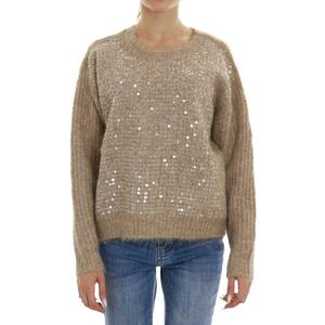 MAGLIA PAILLETTES BEIGE